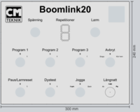 Boomlink20 skylt för apparatskåp